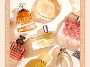 Pictured are seven different perfumes, ranging in odor.