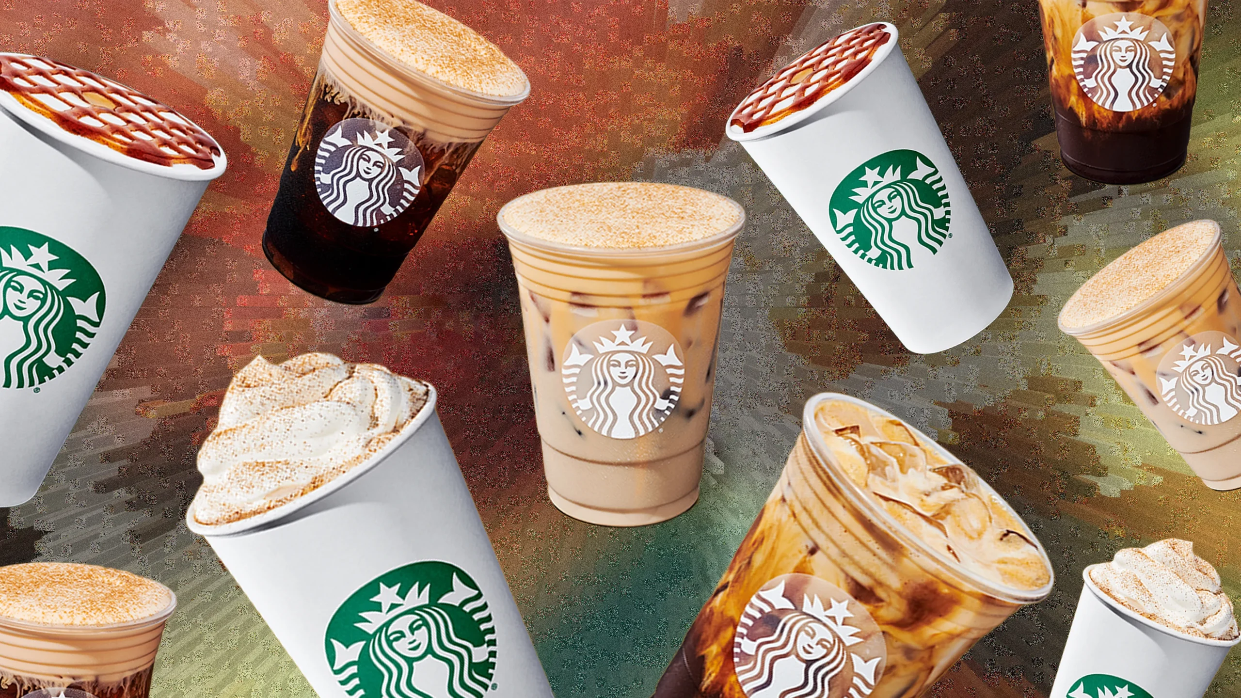 Pictured above are a few of the featured drinks on the 2024 Starbucks Fall Menu. This year's menu contains six drinks in total.