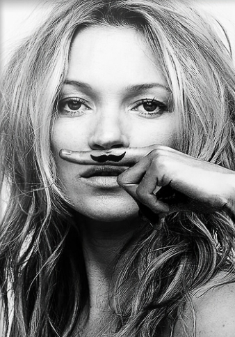 Kate Moss's iconic millennial mustache.
