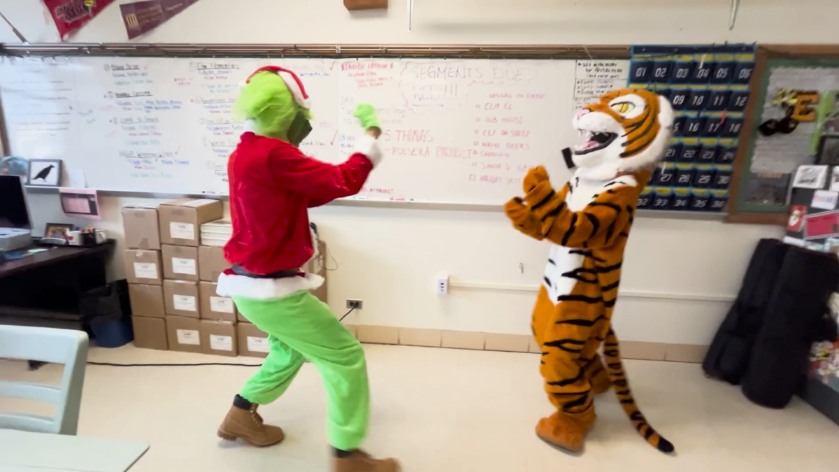 EPHS' Tiger fighting against the evil Grinch to save Christmas!