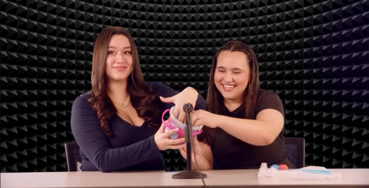 Staff Reporters Aleksa Benitez and Jeanel Robles playing with slime for an ASMR segment in honor of National Bubble Wrap Day!