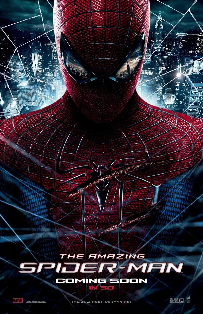 This is the poster for The Amazing Spider-Man made in 2012. This movie was made by Sony and was directed by Marc Webb.
